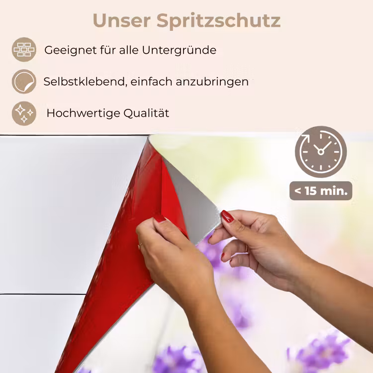 Spritzschutz Küche - Lavendel - Schmetterling - Blumen — 4