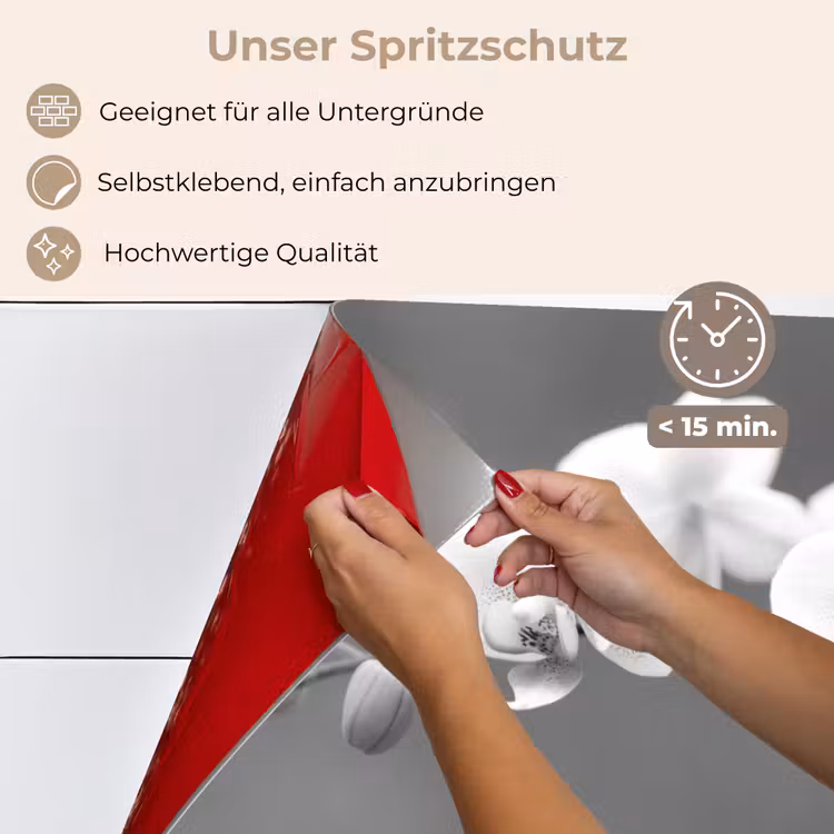 Spritzschutz Küche - Monochrome Orchideenpracht — 4