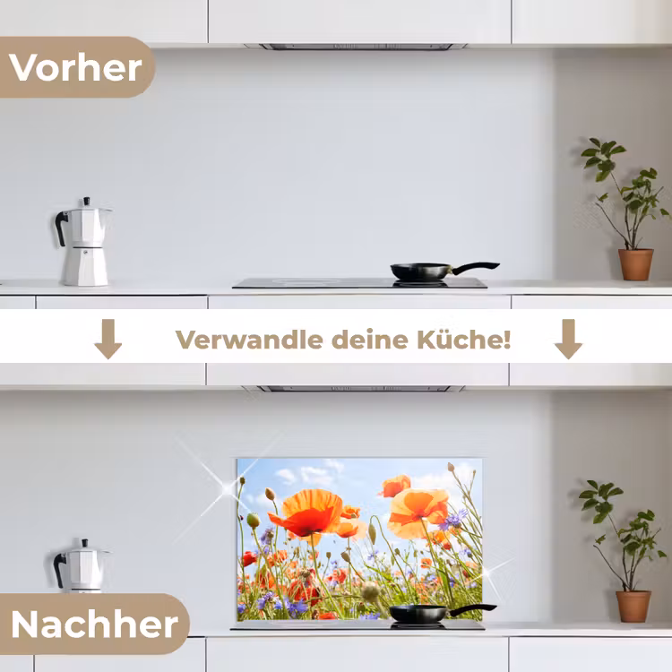 Spritzschutz Küche - Sommerlicher Tanz der Mohnblumen — 7
