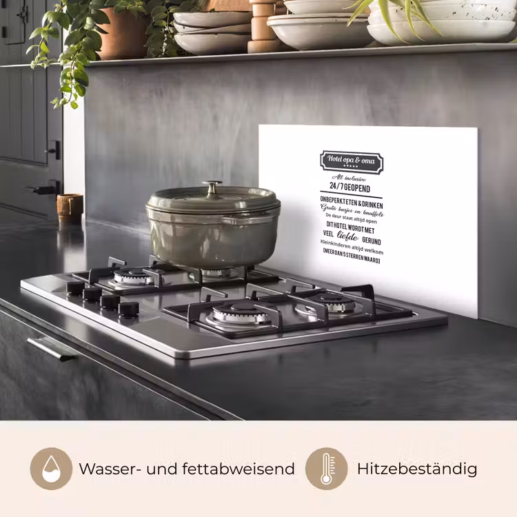 Spritzschutz Küche - Hotel Opa &amp; Oma - Sprichwörter - Opa - Zitate - Oma — 2