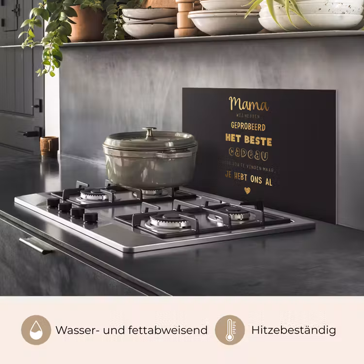 Spritzschutz Küche - Sprüche - Zitate Mum Du hast uns schon - Mutter - Muttertagsgeschenk für Mutti - Gold — 2