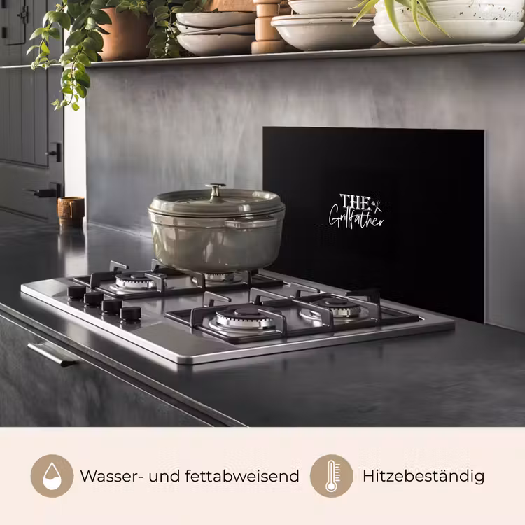 Spritzschutz Küche - Grillen - BBQ - Grill - Kochen - Der Grillvater - Text - Sprichwörter — 2