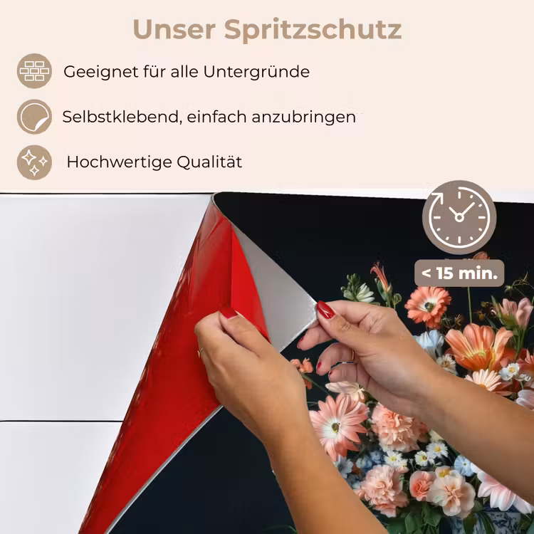 Spritzschutz Küche - Holz - Vase - Farben - Blumen — 4