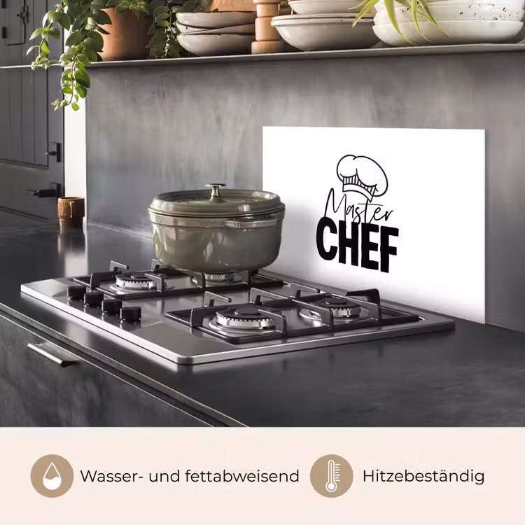 Spritzschutz Küche - Küche - Kochen - Backen - Chefkoch - Meisterkoch - Text — 2