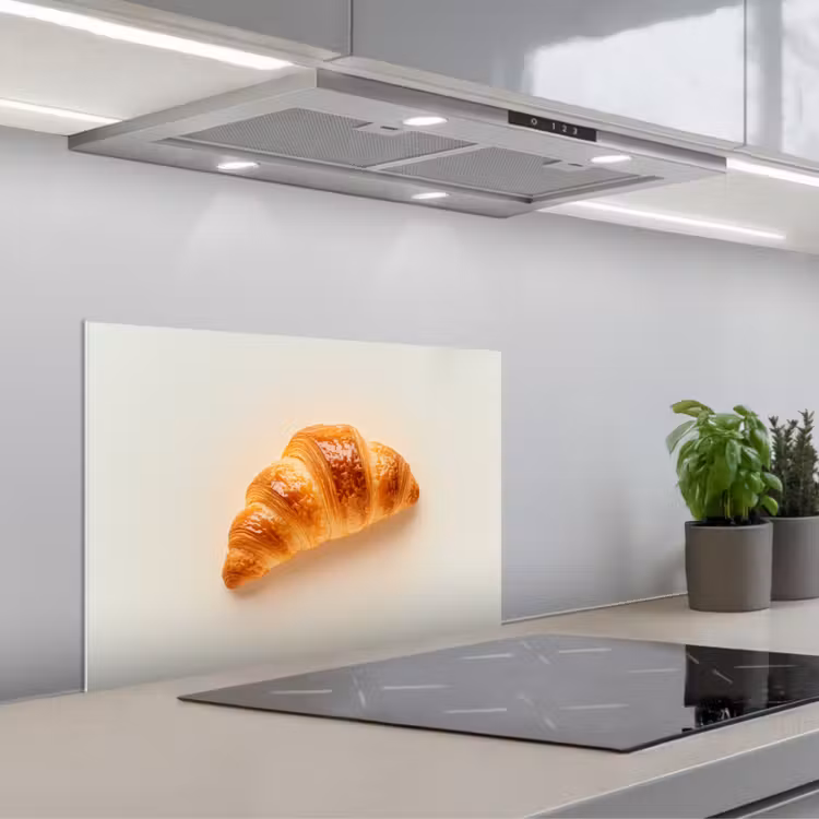 Spritzschutz Küche - Croissant - Brot - Beige — 1