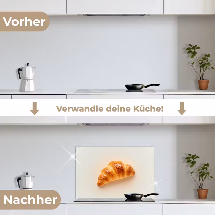 Spritzschutz Küche - Croissant - Brot - Beige — 7