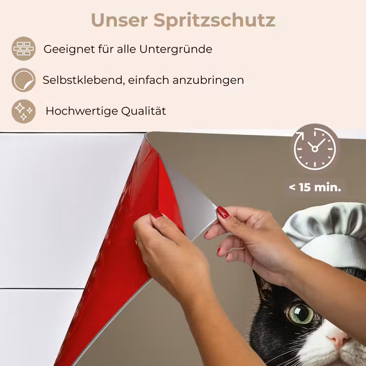 Spritzschutz Küche - Katze - Kochkleidung - Schwarz - Weiß — 4