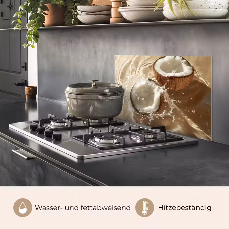 Spritzschutz Küche - Kokosnuss - Wasser - Beige - Spritzer — 2