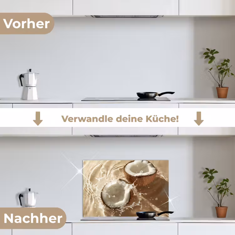 Spritzschutz Küche - Kokosnuss - Wasser - Beige - Spritzer — 7