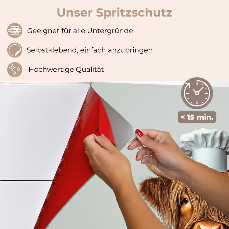 Spritzschutz Küche - Schottischer Highlander - Braun - Hörner - Kochkleidung — 4