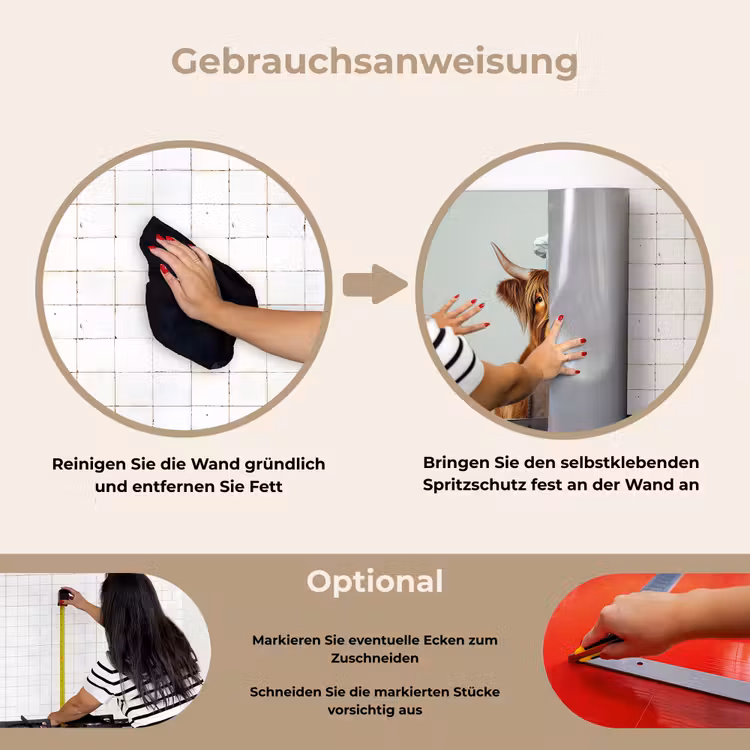 Spritzschutz Küche - Schottischer Highlander - Braun - Hörner - Kochkleidung — 6