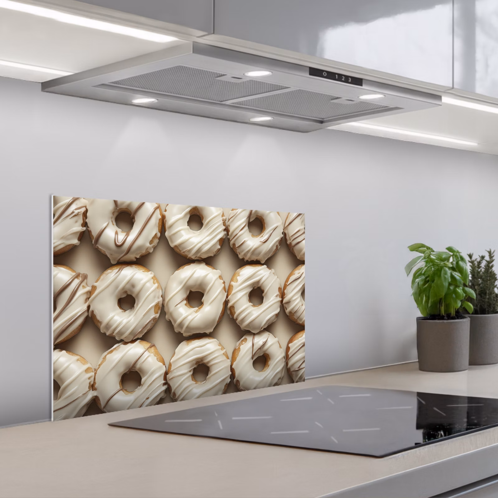 Spritzschutz Küche - Donuts - Schokolade - Weiß - Beige — 1