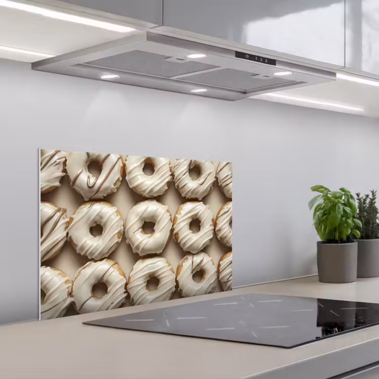 Spritzschutz Küche - Donuts - Schokolade - Weiß - Beige — 1