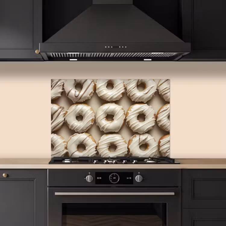 Spritzschutz Küche - Donuts - Schokolade - Weiß - Beige — 5