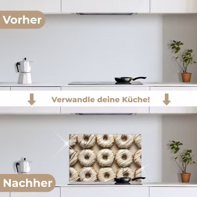 Spritzschutz Küche - Donuts - Schokolade - Weiß - Beige — 7