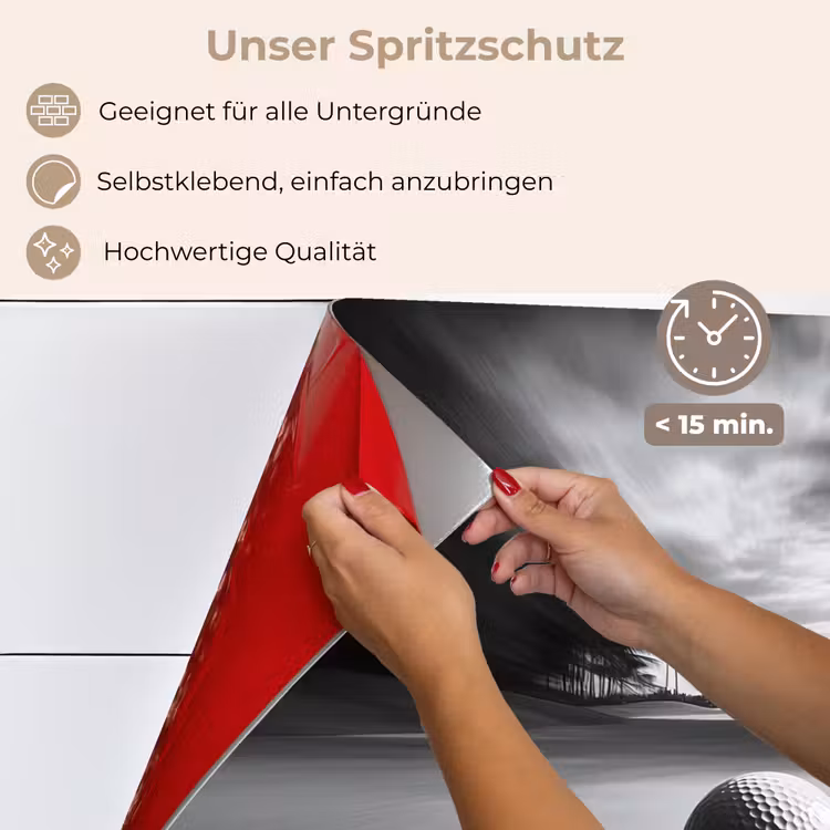 Spritzschutz Küche - Golfball - Unscharf - Schwarz — 4