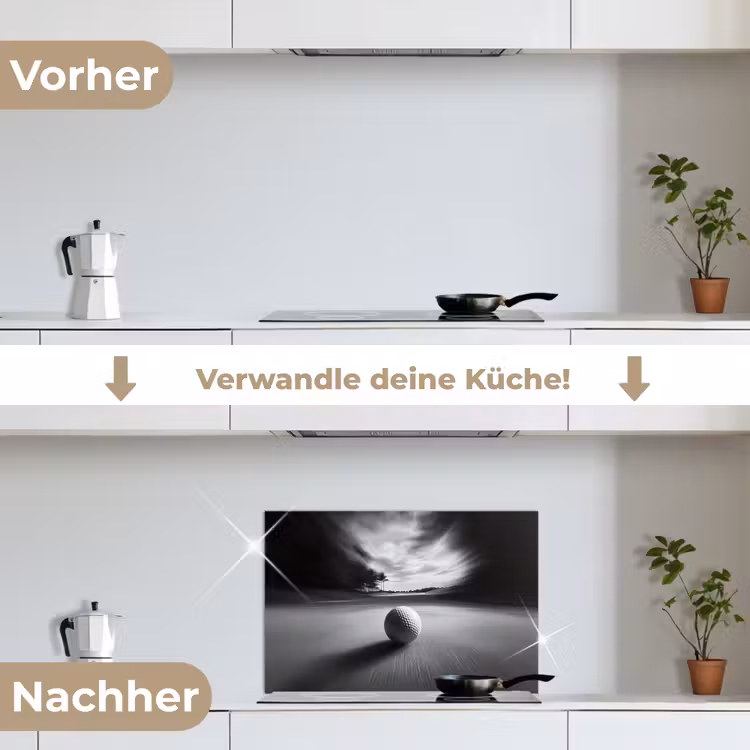 Spritzschutz Küche - Golfball - Unscharf - Schwarz — 7