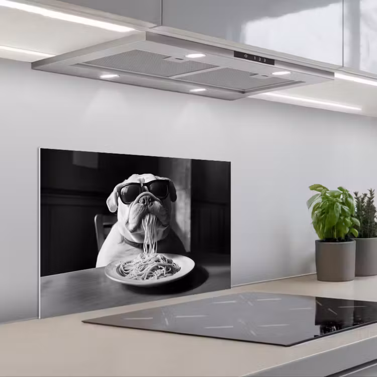 Spritzschutz Küche - Hund - Bulldogge - Brille - Hart - Tiere — 1