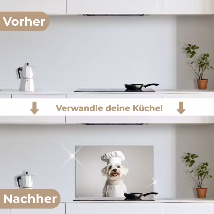 Spritzschutz Küche - Hund - Weiß - Koch — 7
