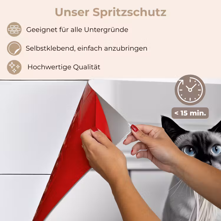 Spritzschutz Küche - Katze - Siamese - Schwarz und weiß - Niedlich - Tiere — 4