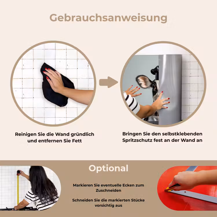 Spritzschutz Küche - Kuh - Schwarz - Weiß - Koch — 6