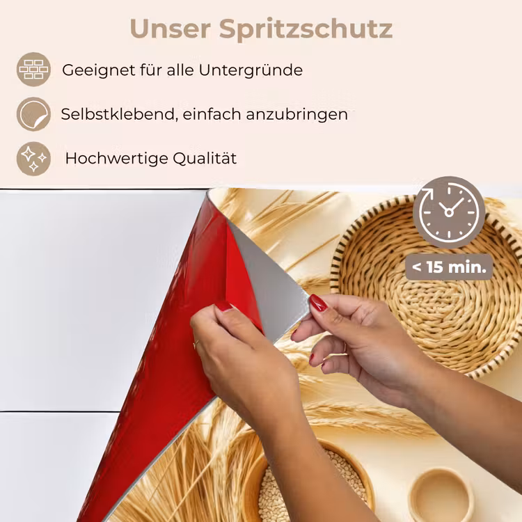 Spritzschutz Küche - Müsli - Holz - Schale - Beige — 4