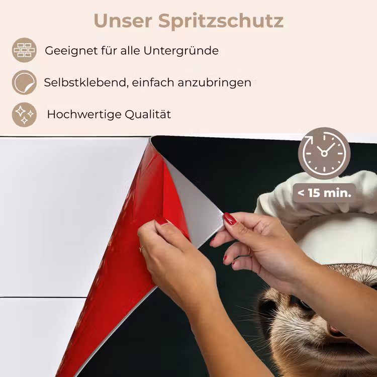 Spritzschutz Küche - Tier - Koch - Erdmännchen — 4