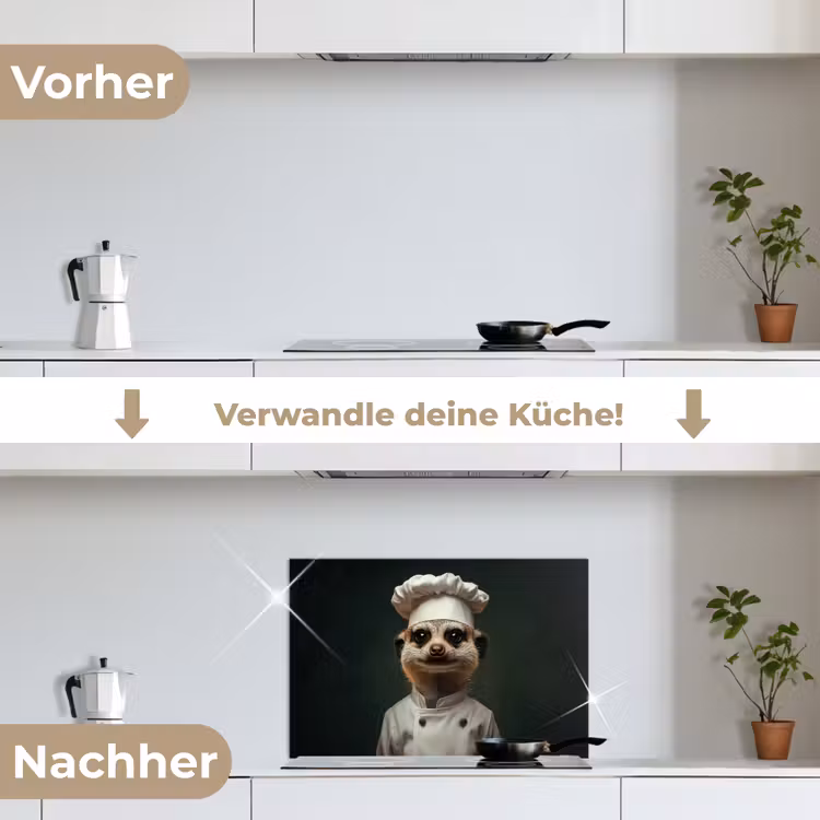 Spritzschutz Küche - Tier - Koch - Erdmännchen — 7