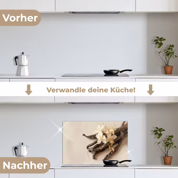 Spritzschutz Küche - Vanille - Geblümt - Beige — 7
