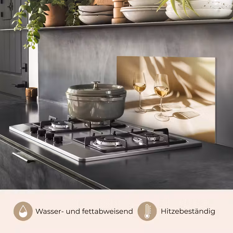 Spritzschutz Küche - Wein - Weingläser - Weiß — 2