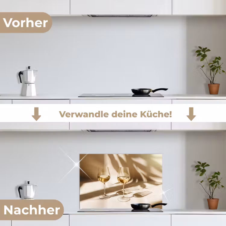 Spritzschutz Küche - Wein - Weingläser - Weiß — 7