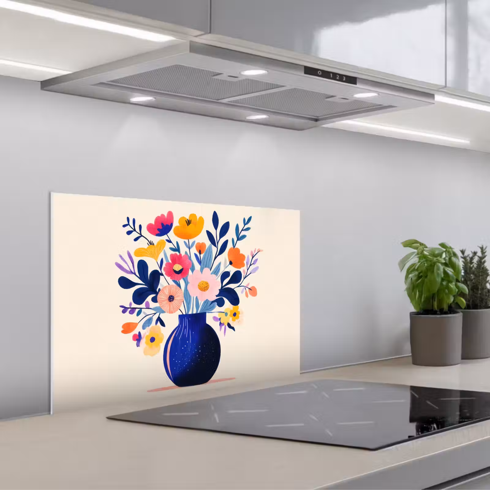 Spritzschutz Küche - Vase - Blumen - Blumenstrauß — 1