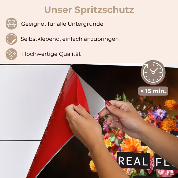 Spritzschutz Küche - Farbe - Blumen - Vintage - Blumenvase — 4
