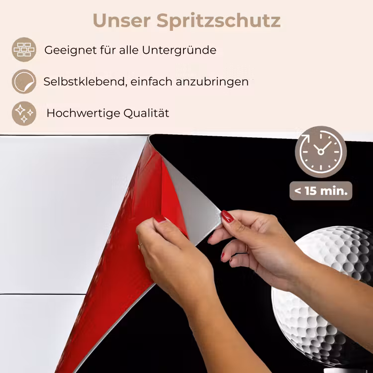 Spritzschutz Küche - Golfball - Minimalistisch - Weiß — 4