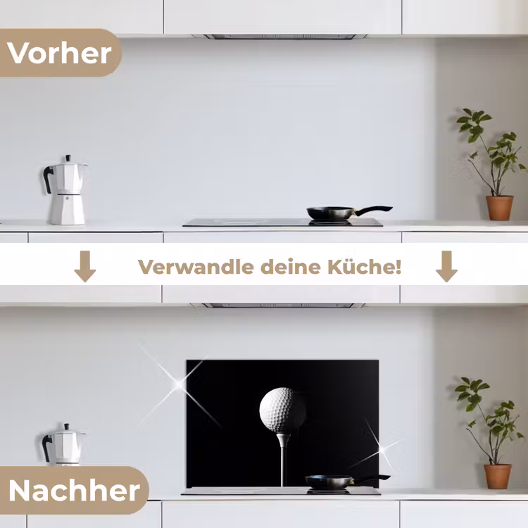 Spritzschutz Küche - Golfball - Minimalistisch - Weiß — 7