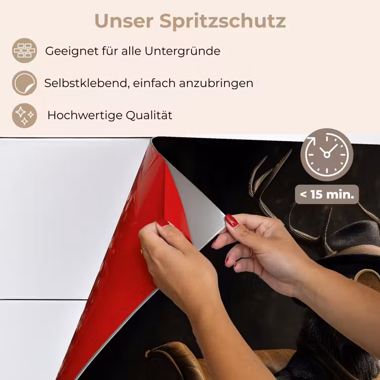 Spritzschutz Küche - Hirsche - Sonnenbrille - Schwarz - Anzug — 4