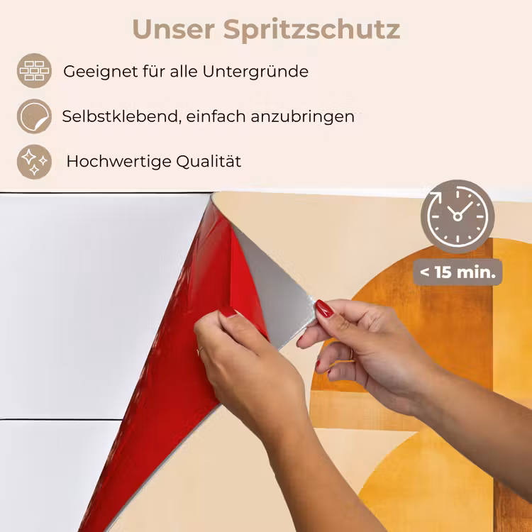 Spritzschutz Küche - Kreise - Gelb - Minimalistisch — 4