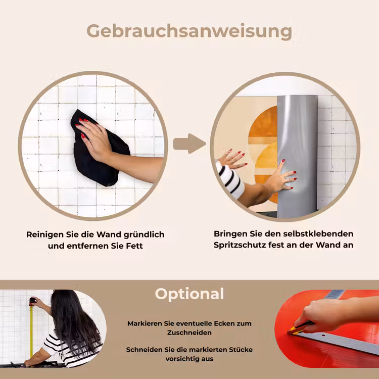 Spritzschutz Küche - Kreise - Gelb - Minimalistisch — 6