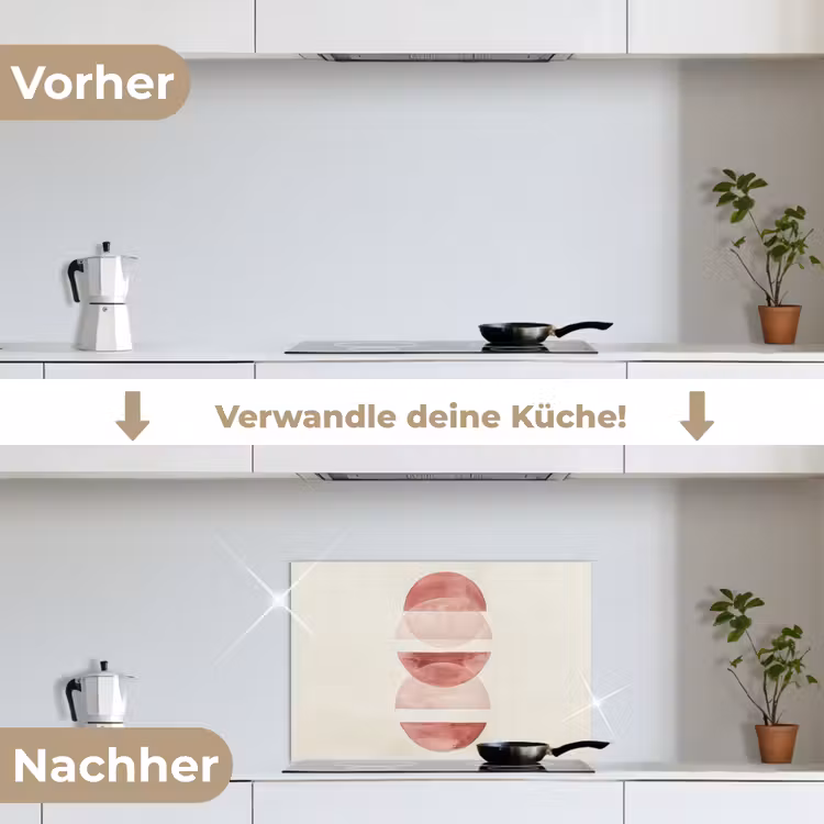 Spritzschutz Küche - Minimalistisch - Kreise - Rosa — 7