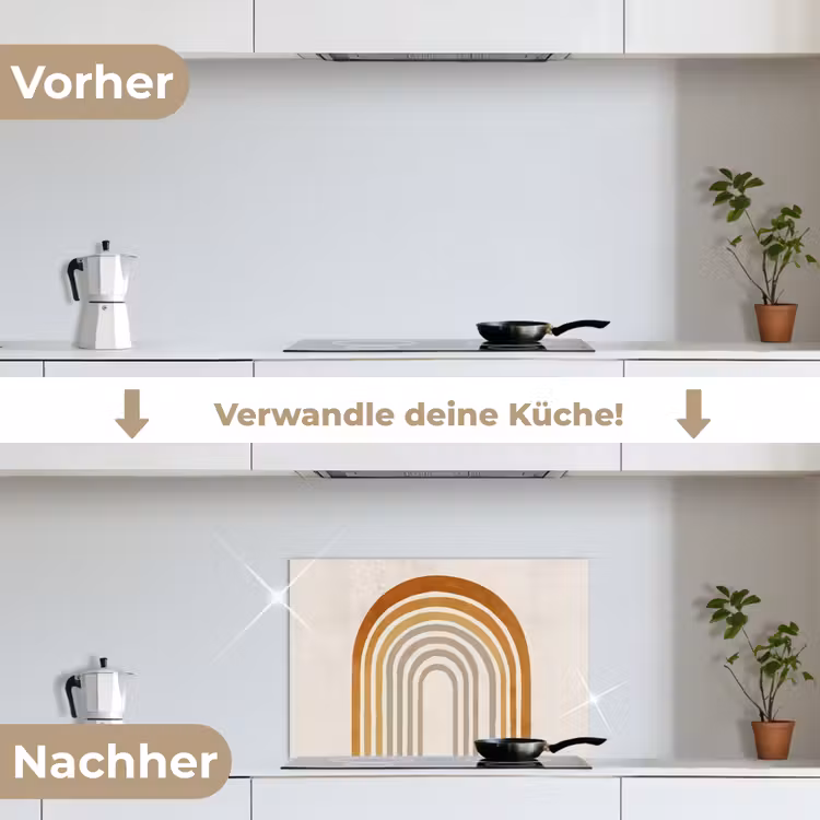 Spritzschutz Küche - Minimalistisch - Schleife - Linien - Beige — 7