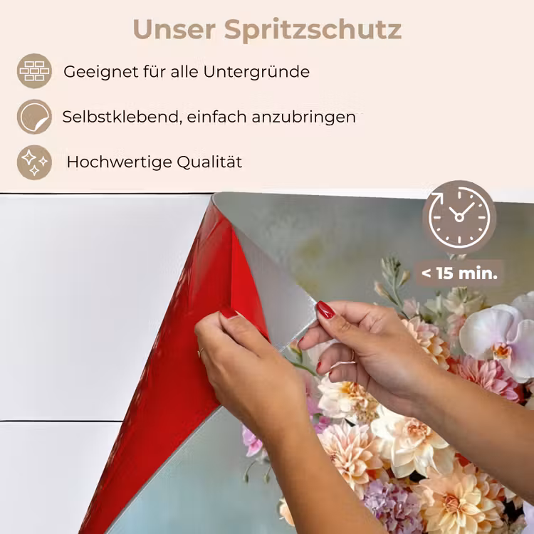 Spritzschutz Küche - Orchidee - Strauß - Vase - Blumen — 4