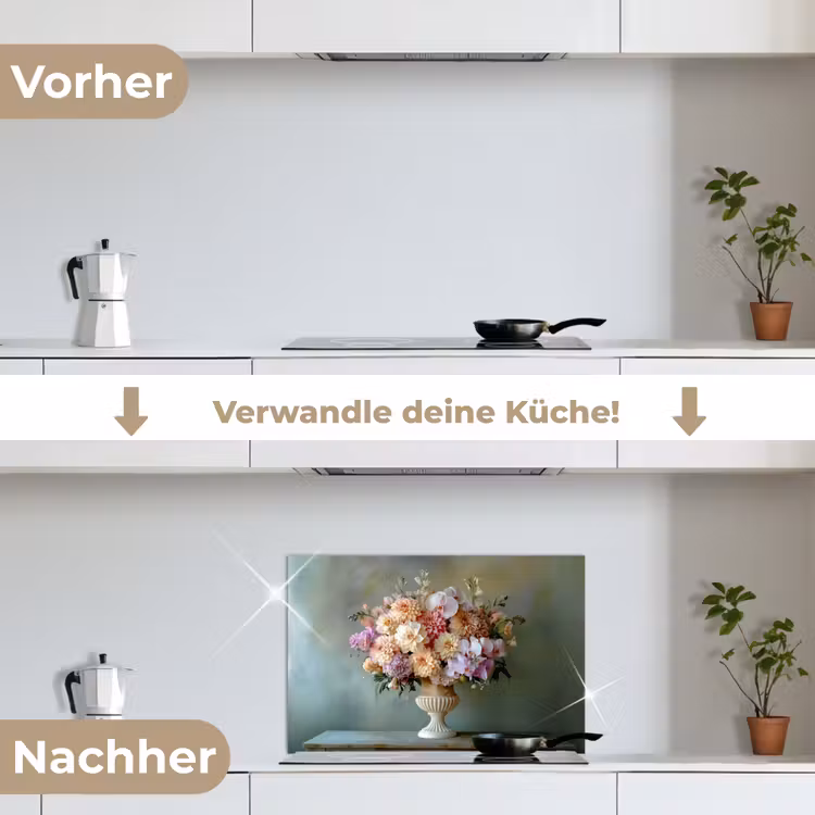 Spritzschutz Küche - Orchidee - Strauß - Vase - Blumen — 7