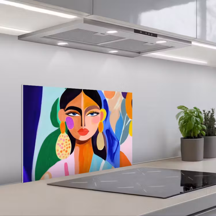 Spritzschutz Küche - Porträt - Frau - Modern — 1