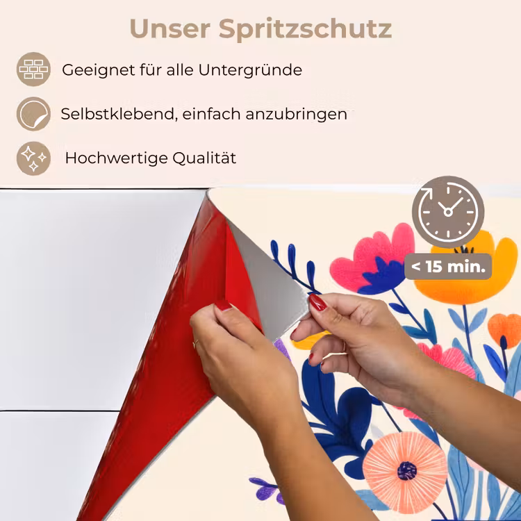Spritzschutz Küche - Vase - Blumen - Blumenstrauß — 4