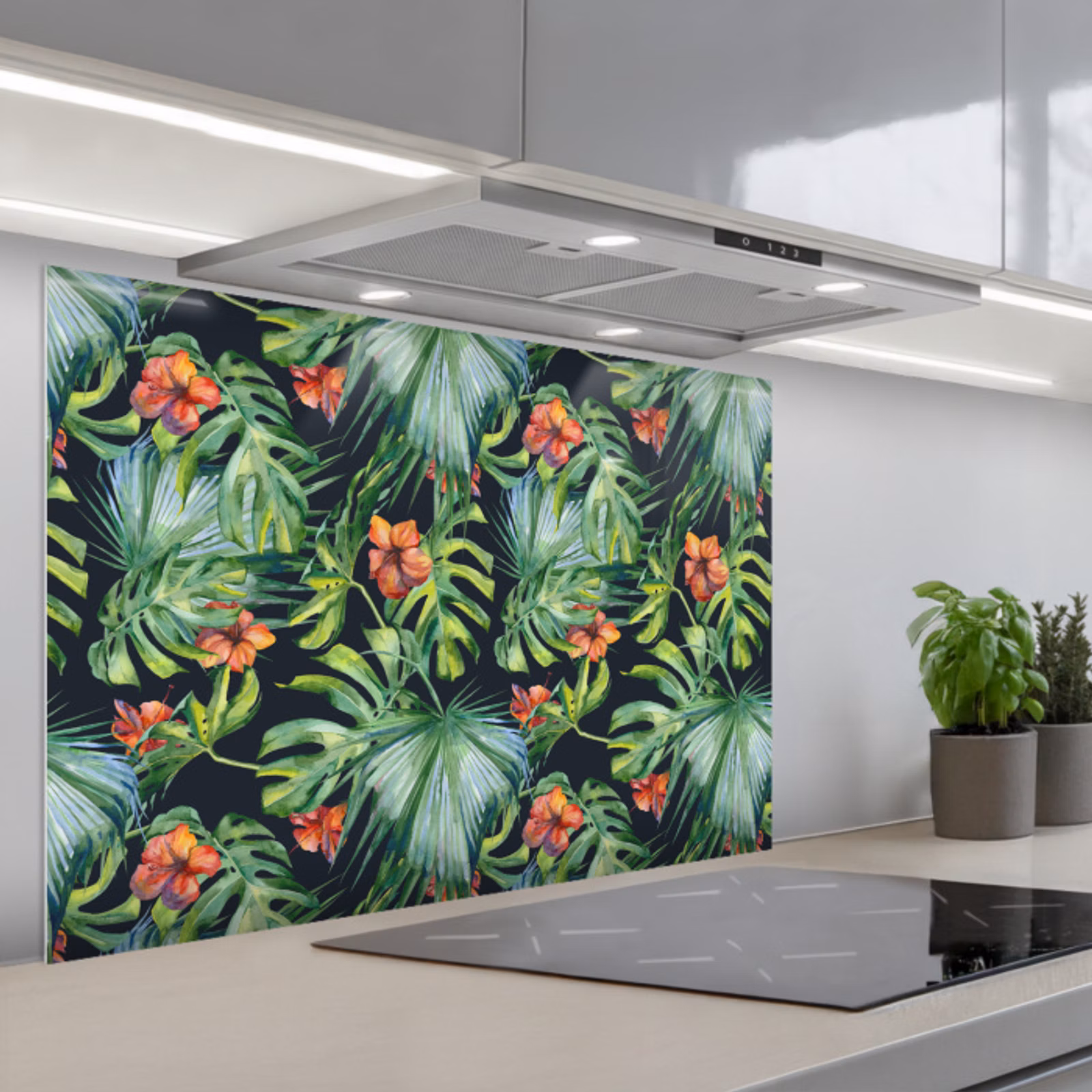 Spritzschutz Küche - Monstera - Dschungel - Blätter — 1