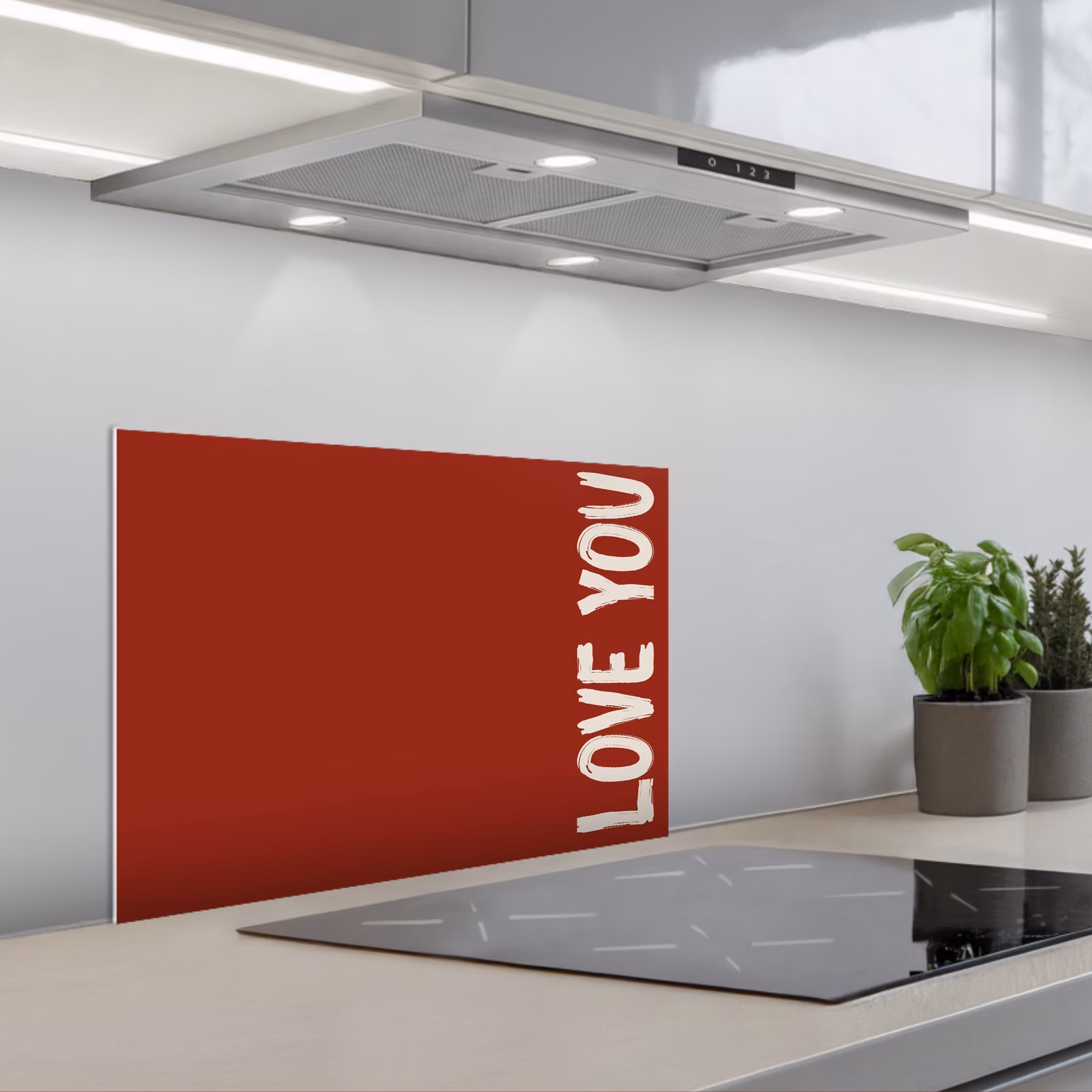Spritzschutz Küche - Schräg - Loveyou - Rot — 1