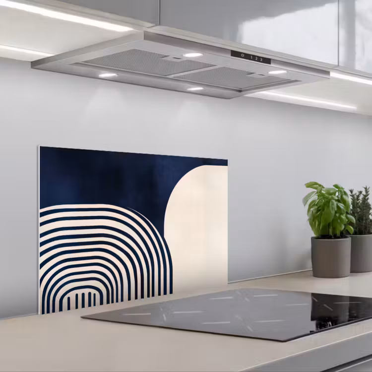 Spritzschutz Küche - Dunkelblau - Abstrakt - Linien — 1