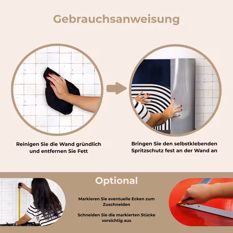 Spritzschutz Küche - Dunkelblau - Abstrakt - Linien — 6
