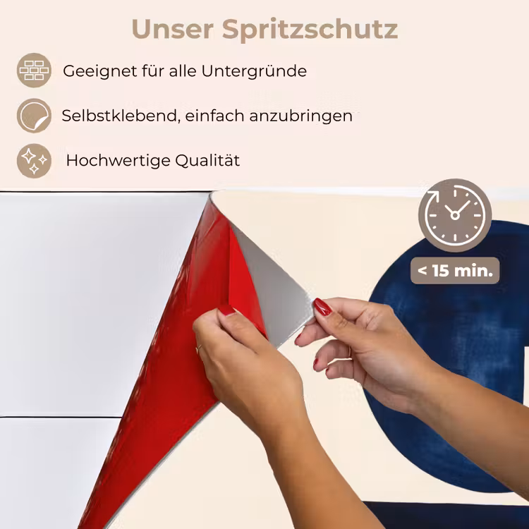 Spritzschutz Küche - Formen - Blau - Abstrakt — 4
