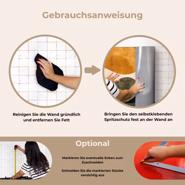 Spritzschutz Küche - Formen - Ockergelb - Abstrakt — 6
